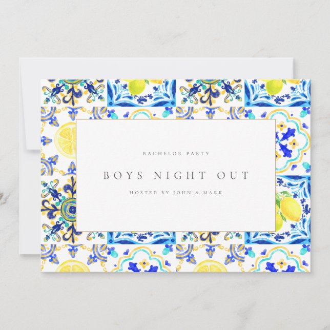 Tarjeta de partido Bacheller con azulejos de limón (Anverso)