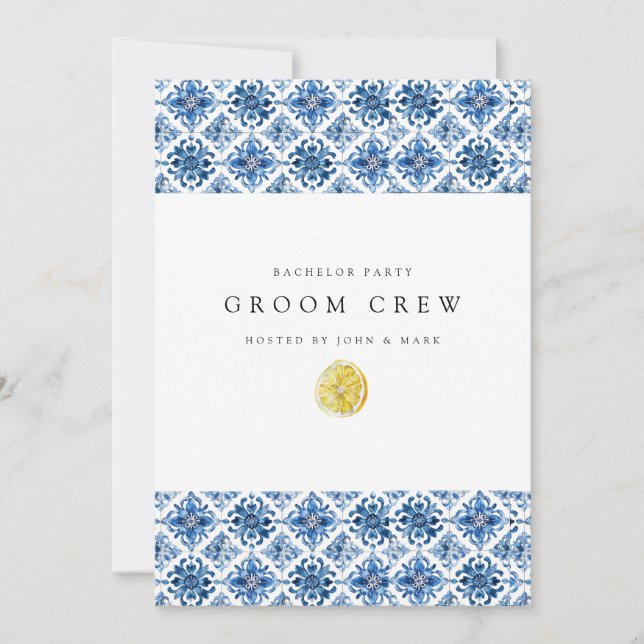 Tarjeta de partido Bacheller con azulejos de limón (Anverso)