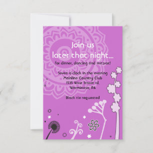 TARJETA DE PARTIDO DE BAT MITZVAH FLORAL ATREVIDA