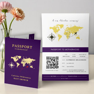 Tarjeta de pasaporte para Baby Shower de pequeño e