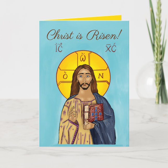 Tarjeta de Pascha (Icono de Cristo 2) (Anverso)