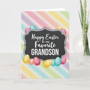 Tarjeta de Pascua a rayas pastel