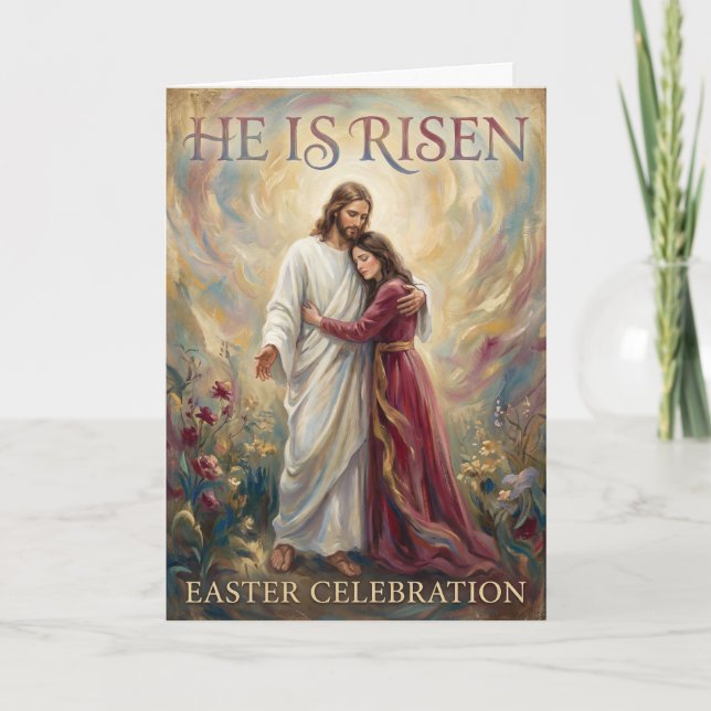 Tarjeta de Pascua Aferrándose al Resucitado (Anverso)