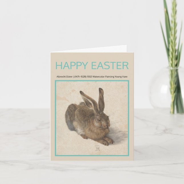 Tarjeta de Pascua Albrecht Dürer 1502 HARE (Anverso)