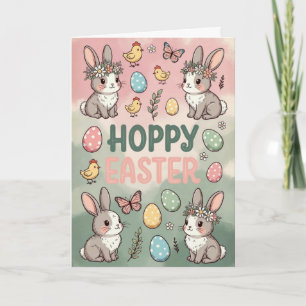 Tarjeta de Pascua Alegre - Conejo Lindo Acuarela