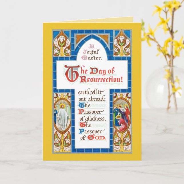 Tarjeta de Pascua Alegre (RT 02) (flor amarilla)