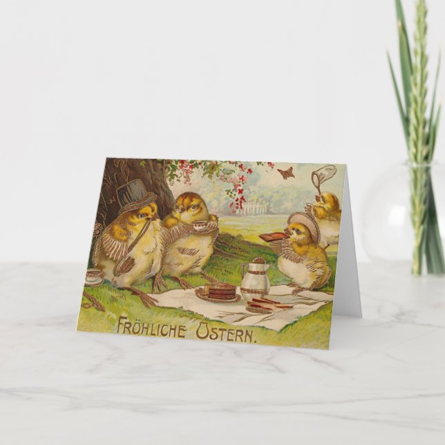 Tarjeta de Pascua Alemana Vintage (Anverso)