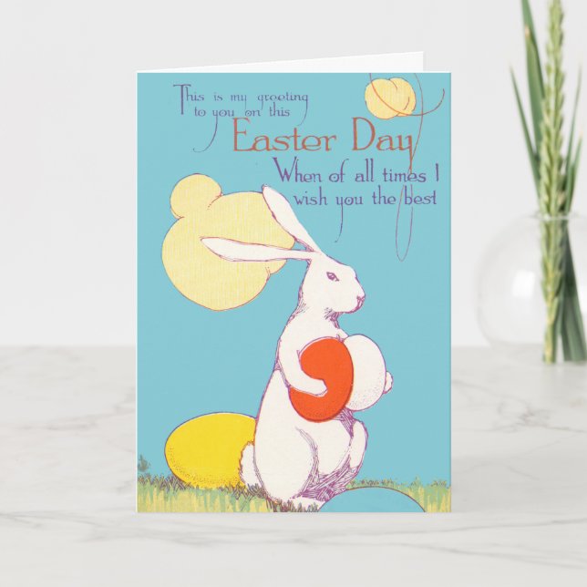 Tarjeta de Pascua antigua circa 1913 (Anverso)