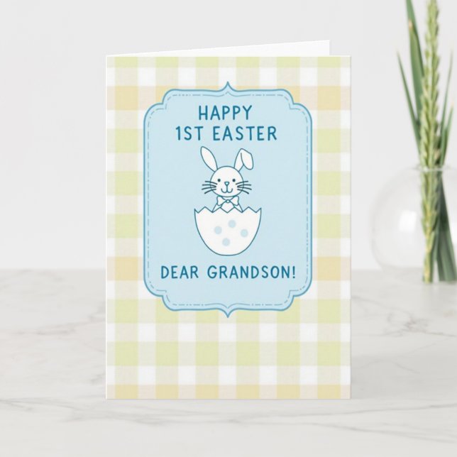 Tarjeta de Pascua Azul y Blanca (Anverso)