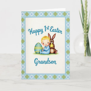 Tarjeta de Pascua Azul y Verde