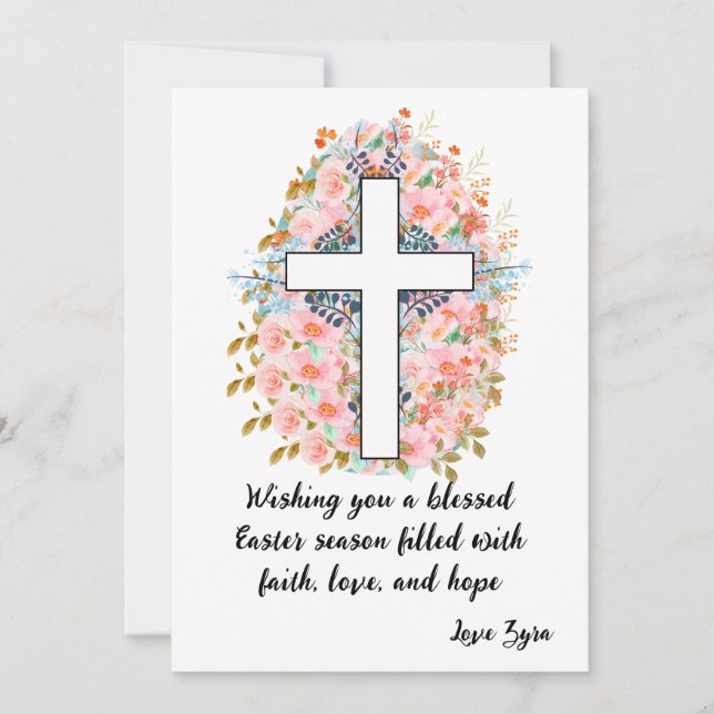 Tarjeta de Pascua Bendecida con mensaje de Persona (Anverso)