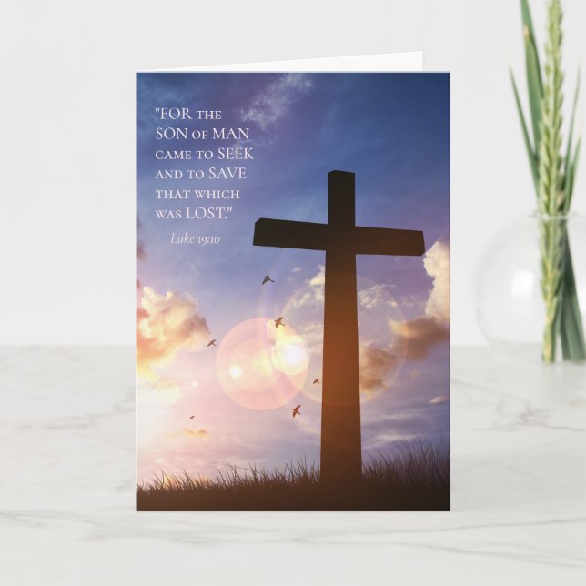 Tarjeta de Pascua Blue Sky de madera Cross Easter (Anverso)