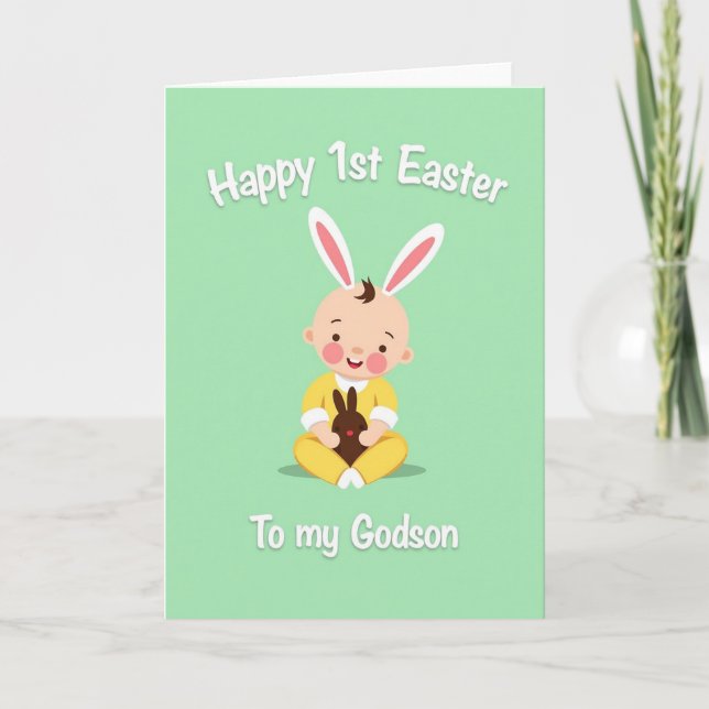 Tarjeta de Pascua Bunny Ears First (Anverso)