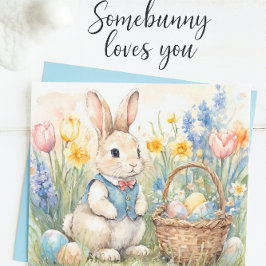 Tarjeta de Pascua Bunny Loves You (para niños)