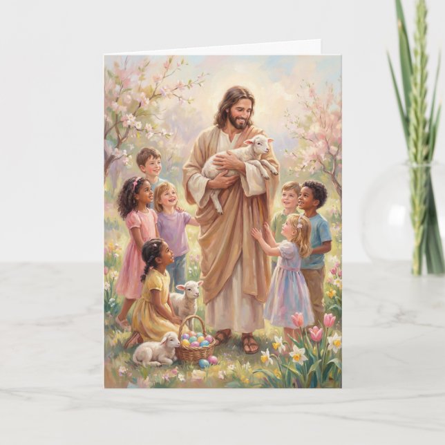 Tarjeta de Pascua Caminando con el Salvador (Anverso)