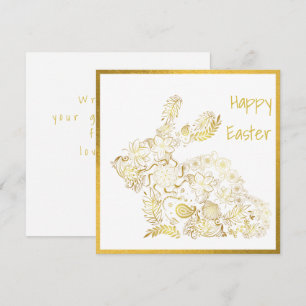 Tarjeta de Pascua Clásica para Conejo de Oro