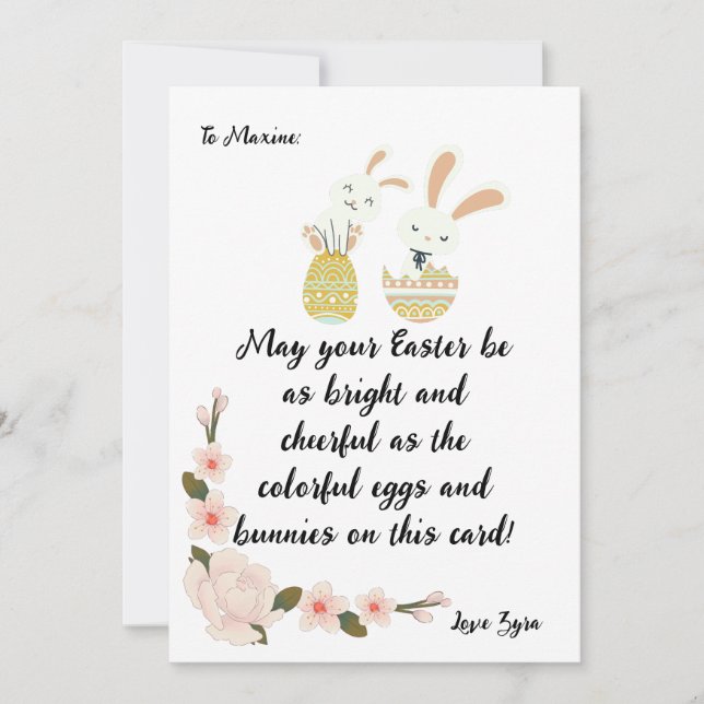 Tarjeta de Pascua colorida de personalizable - Bri (Anverso)