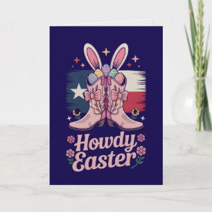 Tarjeta de Pascua Cómo Estás Bandera de Texas Vaqu