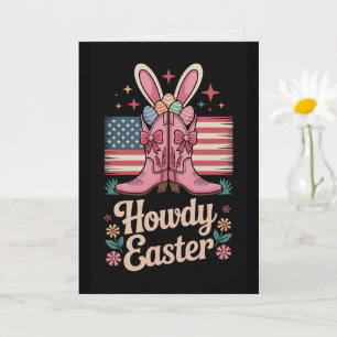 Tarjeta de Pascua Cómo Estás Bandera de Texas Vaqu
