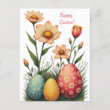 Tarjeta de Pascua con colores pastel suaves