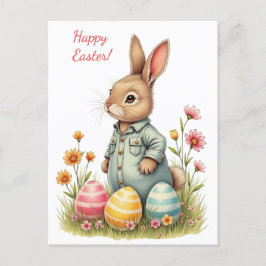 Tarjeta de Pascua con colores pastel suaves