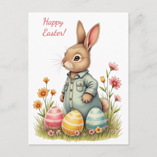 Tarjeta de Pascua con colores pastel suaves (Anverso)