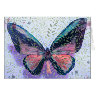 Tarjeta de Pascua con fantasía de jardín de maripo