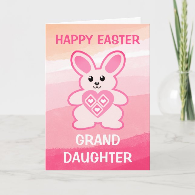 Tarjeta de Pascua con foto de nieta de conejo cone (Anverso)