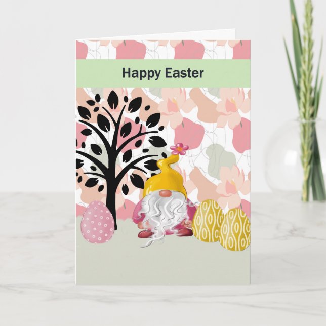Tarjeta de Pascua con Gnome Cute (Anverso)