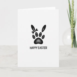 Tarjeta de Pascua con Huella de Conejo