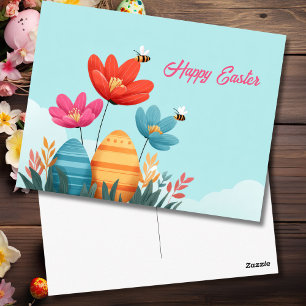 Tarjeta de Pascua con Huevos de Pascua