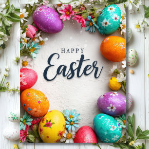 Tarjeta de Pascua con Huevos de Pascua