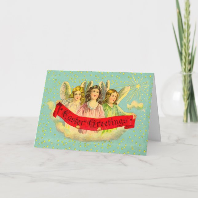 Tarjeta de Pascua con Ilustracion vintage (Anverso)