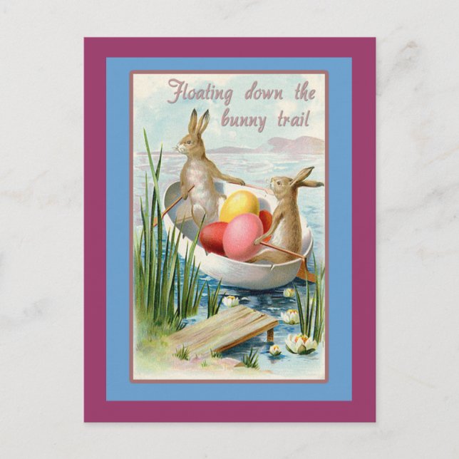 Tarjeta de Pascua con Ilustracion vintage (Anverso)