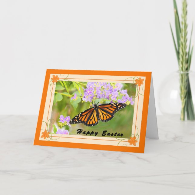Tarjeta de Pascua con mariposa monarca (Anverso)