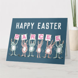 Tarjeta de Pascua con nombre de 6 letras Feliz Pas