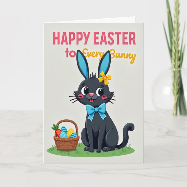 Tarjeta de Pascua con patrón de conejo (Anverso)