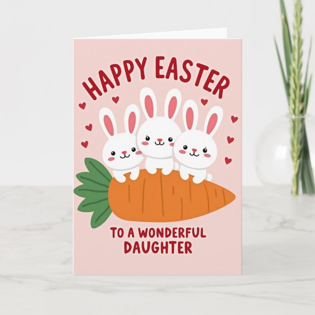 Tarjeta de Pascua con patrón de corazón (Anverso)