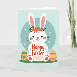 Tarjeta de Pascua con patrón de corazón de conejit