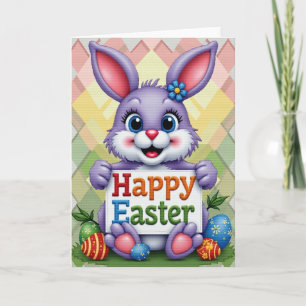 Tarjeta de Pascua con Patrón de Diamantes
