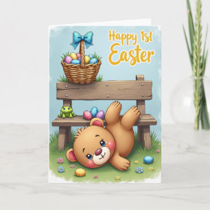 Tarjeta de Pascua con patrón ovalado