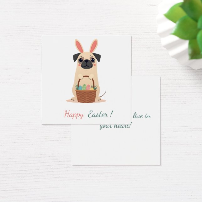 Tarjeta de Pascua con una foto de un pug (Escritorio)