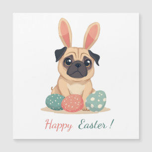 Tarjeta de Pascua con una foto de un pug