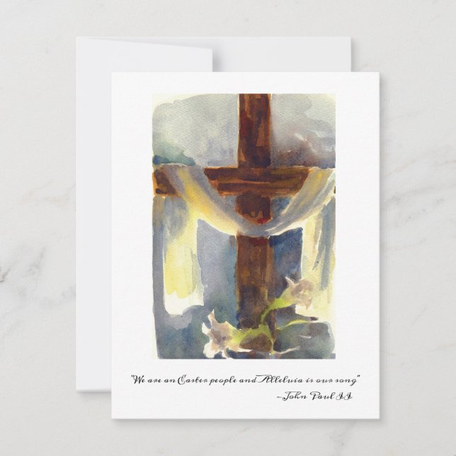 Tarjeta de Pascua Cruzada y Lilies (Anverso)