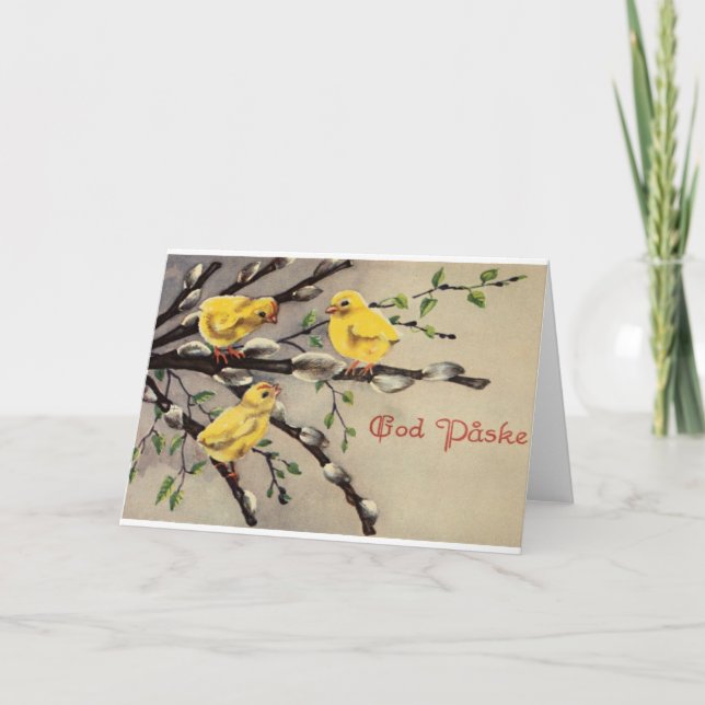 Tarjeta de Pascua Danesa Vintage (Anverso)