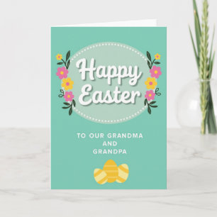 Tarjeta de Pascua de Abuela y Abuelo de Oro Falso