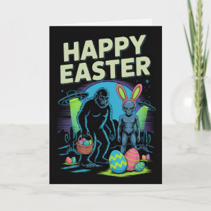 Tarjeta de Pascua de Alien Bigfoot