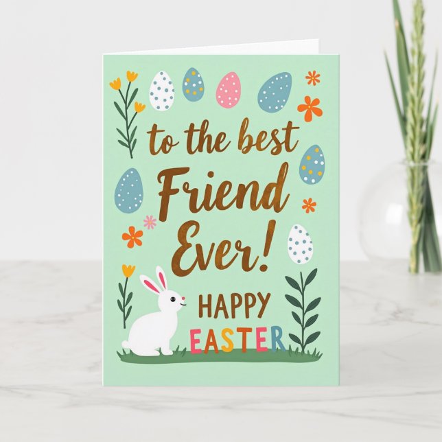 Tarjeta de Pascua de amigo con textura falsa (Anverso)