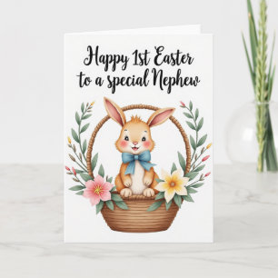 Tarjeta de Pascua de amigo esponjoso con falso pap