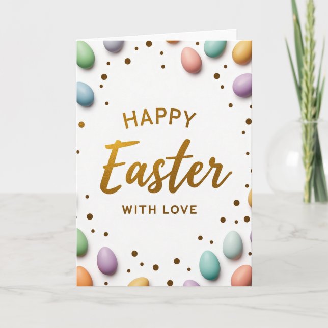 Tarjeta de Pascua de Amor en Dorado Falso (Anverso)